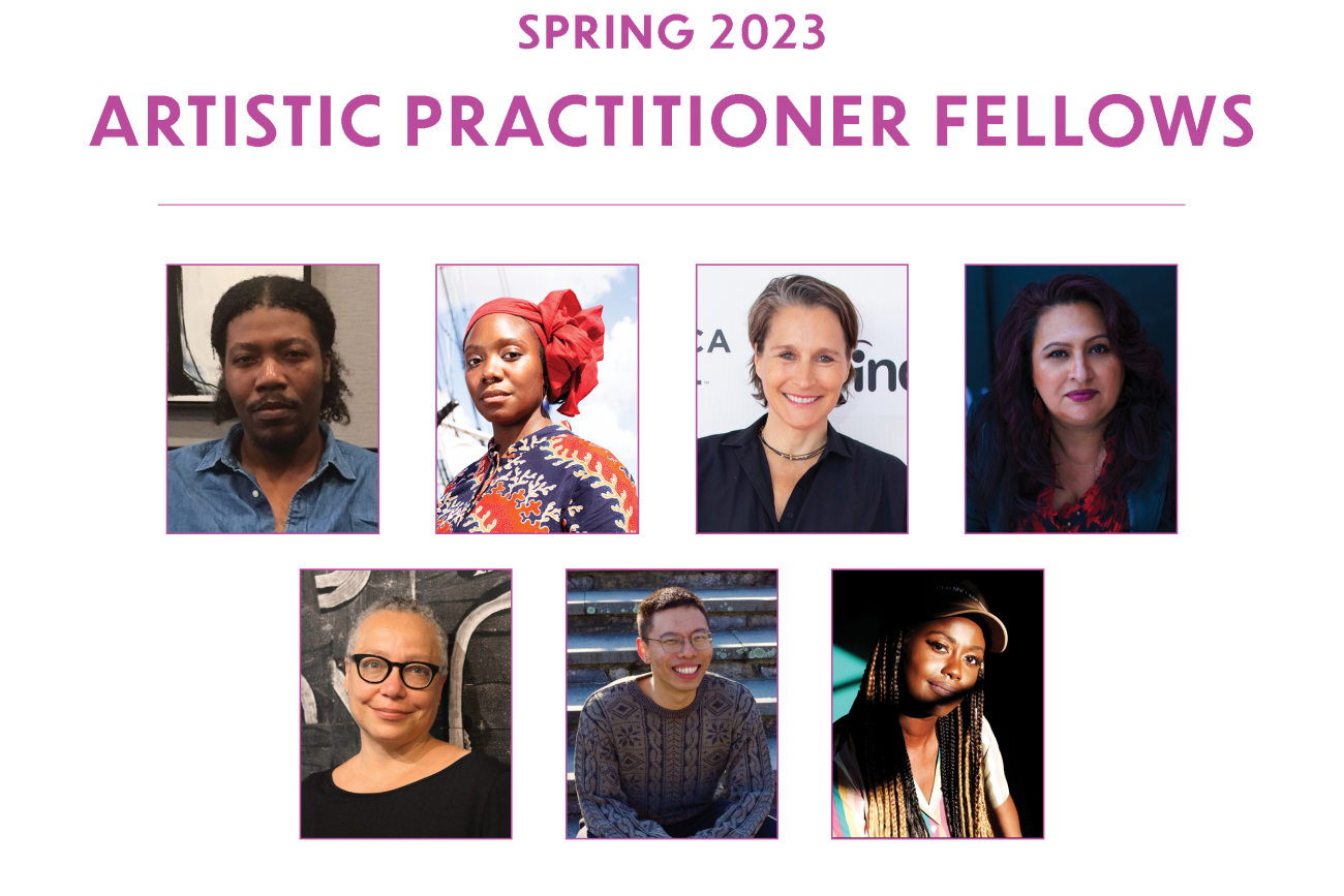 collage of headshots of the spring 2023 artistic practitioner fellows cohort